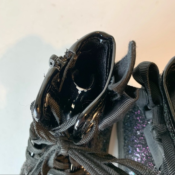 JOJO SIWA Black Glitter/Sparkle Bow High-Top Sneakers—SZ. 6 - Picture 15 of 16